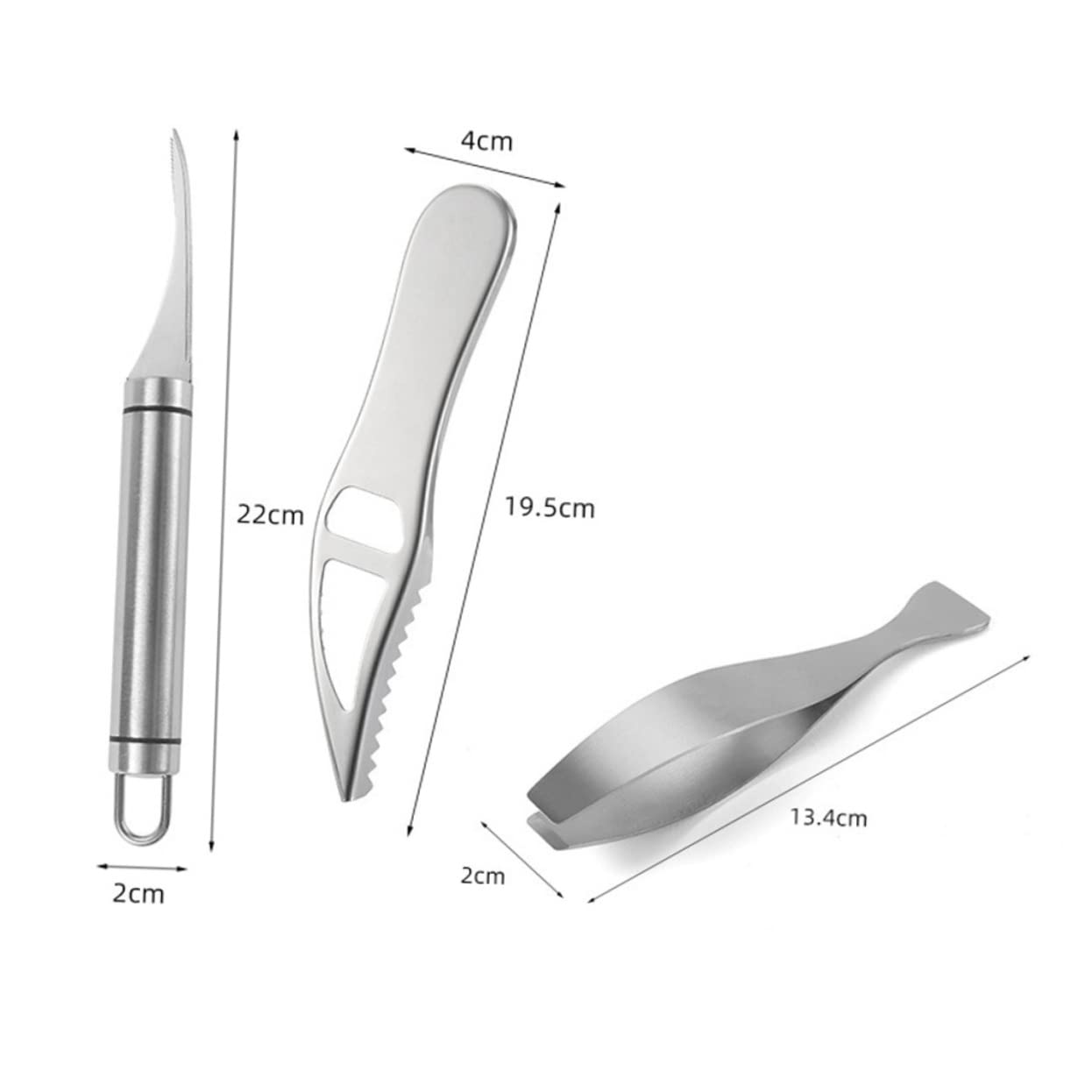 1 Set Stainless Steel Fish Scale Planer Kitchen Gear Razor Blade Scraper Tweezers Scale Scarping Peeler Fish Scale Tool Fish Descalers Fishbone Tweezer Fish Cleaning Tool Silver FELTECHELECTR