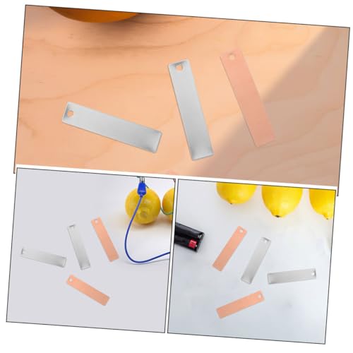 WOONEKY 8 Pairs Battery Electrode Sheet Batteries Copper Strips Fruit Battery Experiment Supplies Electrode Materials Electrode Strips Electrode Strip for Experiment Copper Plate Zinc