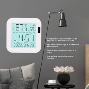 Thermometer Hygrometer, 0 to 60℃ 0% to 99% RH Temperature Humidity Meter 5V 1A for Living Room Kitchen Bedroom