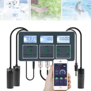 kadxyan 8 in 1 water quality tester, ph/ec/tds/salt/s.g/cf/orp/temperature water quality monitor, tuya wifi smart wall-mounted water detector for fish tank, aquarium, sea water, swimming pool