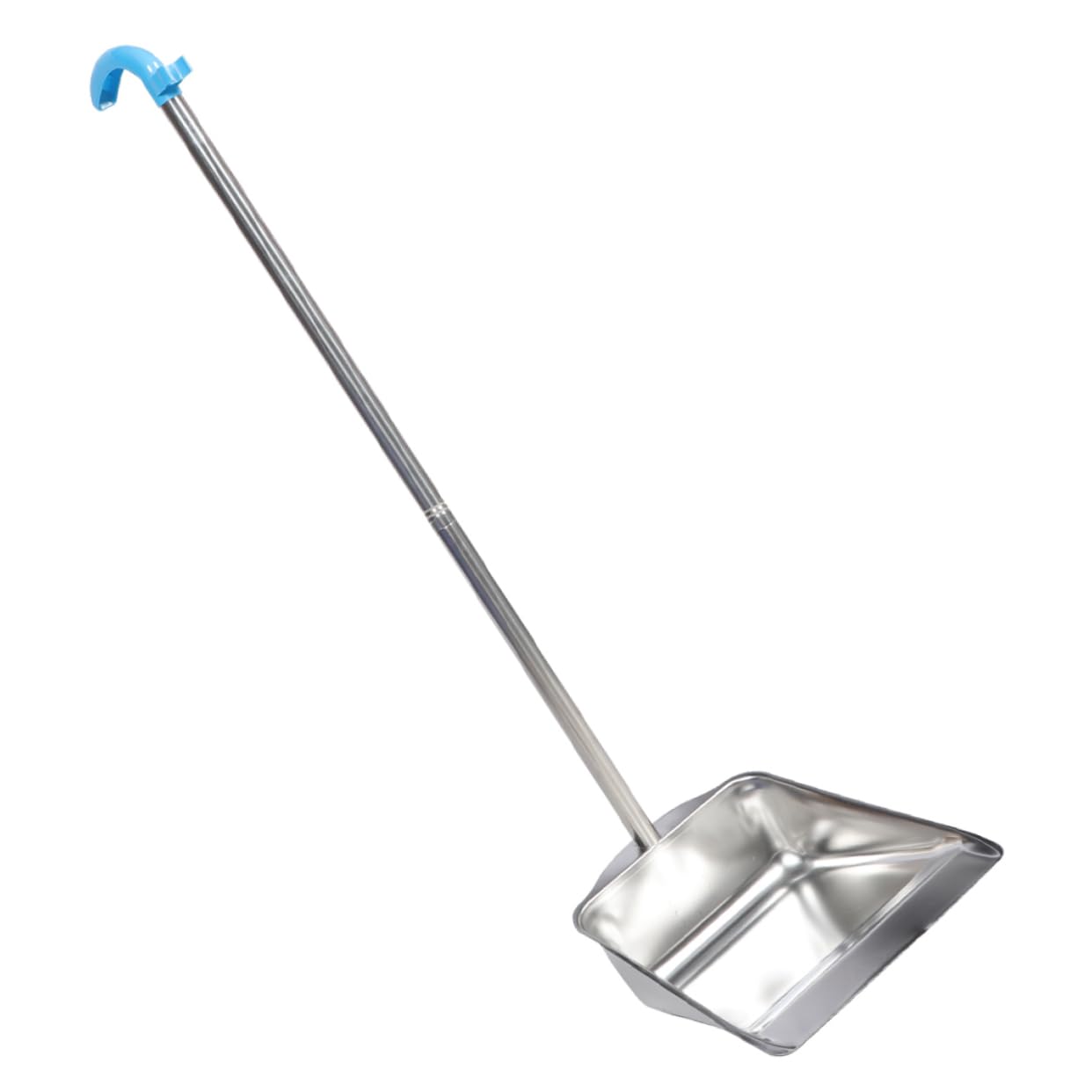 HOMOCONO Stainless Steel Garbage Bin Thicken Dustpan Outdoor Dust Pan Commercial Dustpan Room Cleaning Shovel Long Handle Dustpan Stand up Dustpan Kitchen Dustpan Tin Dustpan Silver Plastic