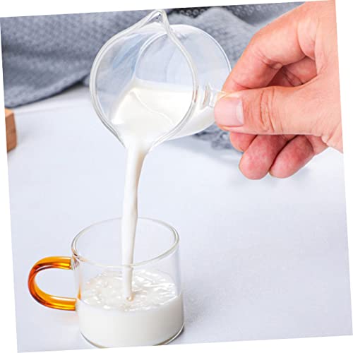 COLLBATH 2pcs Double Mouth Milk Cup Measuring Milk Jug Espresso Shots Tea Serving Pitcher Sauce Dish Espresso Coffee Maker Machine Mini Sauce Pitchers Espresso Wdt Mini Jugs for Sauce Glass