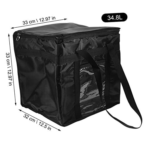 IMIKEYA Cooler Box Food Warmer Bag Large Cooler Bag Heated Pizza Bags Warmer Bags Thermal Lunch Bag Cooler Tote Bag Insulated Cooler Bag Hand Bags Food Carrying Bag Black Aluminum Film