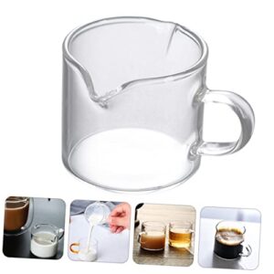 COLLBATH 2pcs Double Mouth Milk Cup Measuring Milk Jug Espresso Shots Tea Serving Pitcher Sauce Dish Espresso Coffee Maker Machine Mini Sauce Pitchers Espresso Wdt Mini Jugs for Sauce Glass