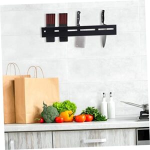 FUNOMOCYA Knife Holder Block Holder Wall Utensils Holder Wall Mounted Shelves for Storage Hanging Holder Kitchen Knife Storage Pot Lid Holder Cutter Storage Rack Stainless Steel Black