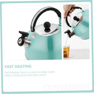 Garneck Chirping Kettle Hot Camping Water Jug Espresso Machines Stove Safe Teapot Whistling Water Boiler Kettles Mint Green Para Water Kettle Convenient Kettle Blue Stainless Steel