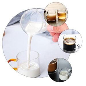 COLLBATH 2pcs Double Mouth Milk Cup Measuring Milk Jug Espresso Shots Tea Serving Pitcher Sauce Dish Espresso Coffee Maker Machine Mini Sauce Pitchers Espresso Wdt Mini Jugs for Sauce Glass