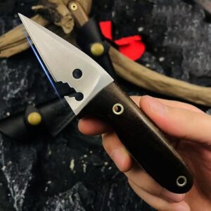 Fixed blade knife with holster, small with sheath full tang knife, fixed blade knife hunting knife, 2.5 inch camping knife for hiking, outdoors, survival, EDC