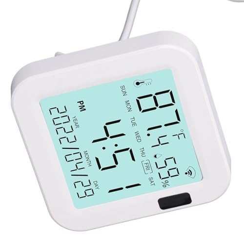 Thermometer Hygrometer, 0 to 60℃ 0% to 99% RH Temperature Humidity Meter 5V 1A for Living Room Kitchen Bedroom