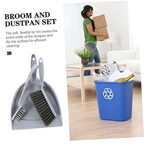 TOBBOMEY 5pcs Broom Dustpan Mini Cleaning Dustpan Mini Hand Broom Aid Household Products Mini Broom with Dustpan Mini Saucepan Mini Cleaning Brush Board Desktop Table Dustpan Car Purple Pp