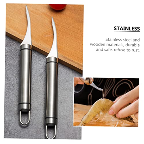 HOLIDYOYO 3 Sets Shrimp Peeler Clean up Shrimp Tool. Shrimp Line Cleaner Sea Food Accessory Sea Food Knives Seafood Deveiner Shrimp Master Tool Cleaning Gadgets Silver Stainless Steel