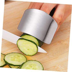 Unomor 4 Pcs Finger Protector Finger Guards for Cutting Hand Held Grater Cutting Protector Food Safety Holder for Grater Stainless Finger Guard Food Grater 304 Stainless Steel Silver