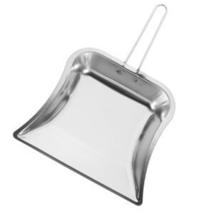 iwowhero 2pcs desktop dustpan large scoop dustpan commercial desktop cleaning household dustpans cleaning products online indoor dustpans dustpan for kitchen stainless steel silver