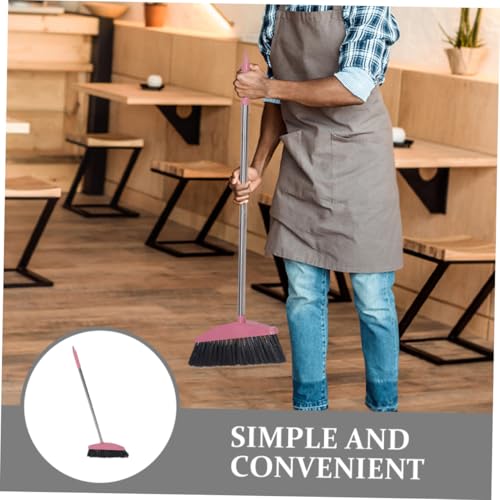 Zerodeko 2pcs Stainless Steel Broom Deck Scrub Brush Brooms Household Broom Indoor Broom Garbage Broom Patio Broom Room Cleaning Broom Heavy-Duty Broom Market Broom Stoop Broom Pink Plastic