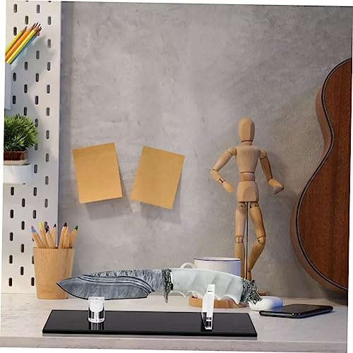 Unomor Knife Display Stand Bar Strip Holder Clear Rack Desk Top Organizer Shelf Transparent Stand Bracket Hanger Space Saver Flute Display Rack Knife Holder Base Black Acrylic