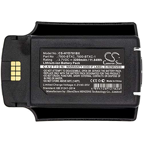 CS Replacement Battery for Dolphin 7600, 7600 II 7600-BTEC, 7600-BTXC, 7600-BTXC-1 3200mAh / 11.84Wh Barcode Scanner