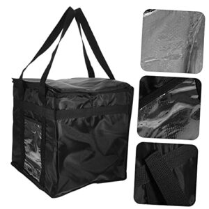 IMIKEYA Cooler Box Food Warmer Bag Large Cooler Bag Heated Pizza Bags Warmer Bags Thermal Lunch Bag Cooler Tote Bag Insulated Cooler Bag Hand Bags Food Carrying Bag Black Aluminum Film