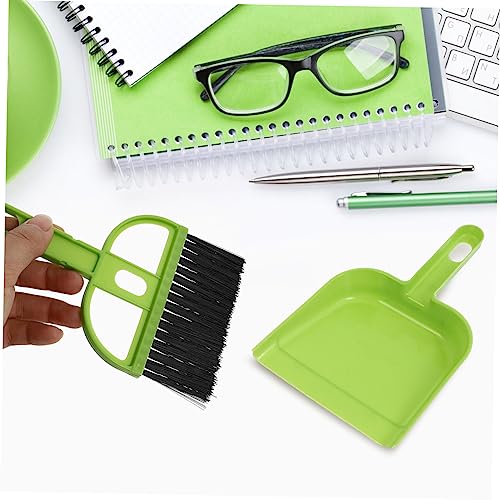 GOOHOCHY 6 Sets Broom Dustpan Set Table Cleaning Broom Keyboard Brush Broom Small Printers for Home Use Handheld Broom Small Dusting Broom Mini Dust Pans with Brush Portable Brush Plastic