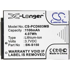 CS Replacement Battery for Philips SCD603, SCD-603/00, SCD603/10, SCD603/20, SCD-603H 20600002300, 996510061843, N-S150, SN-S150 1100mAh / 4.07Wh Barcode Scanner