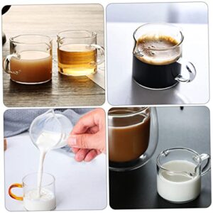 COLLBATH 2pcs Double Mouth Milk Cup Measuring Milk Jug Espresso Shots Tea Serving Pitcher Sauce Dish Espresso Coffee Maker Machine Mini Sauce Pitchers Espresso Wdt Mini Jugs for Sauce Glass