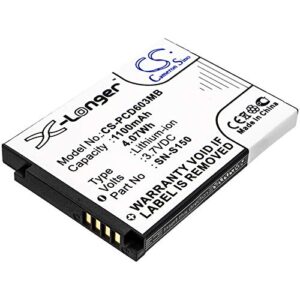 cs replacement battery for philips scd603, scd-603/00, scd603/10, scd603/20, scd-603h 20600002300, 996510061843, n-s150, sn-s150 1100mah / 4.07wh barcode scanner