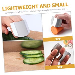 Unomor 4 Pcs Finger Protector Finger Guards for Cutting Hand Held Grater Cutting Protector Food Safety Holder for Grater Stainless Finger Guard Food Grater 304 Stainless Steel Silver