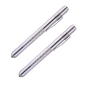 okumeyr 2pcs medical pen light nurse accessories for work light bulbs light pen for nurses led light bulb work flashlights emergency torch light up pen led work light led pen light silver