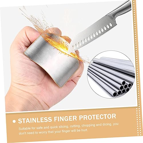 AUTSUPPL 8pcs Kitchen Utensils Holder Kitchen Finger Guards Vegetable Cutting Hand Protector Finger Protective Guard Chopping Dicing Finger Protector Top Gadgets Stainless Steel