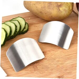 Unomor 4 Pcs Finger Protector Finger Guards for Cutting Hand Held Grater Cutting Protector Food Safety Holder for Grater Stainless Finger Guard Food Grater 304 Stainless Steel Silver