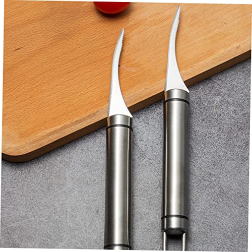 HOLIDYOYO 3 Sets Shrimp Peeler Clean up Shrimp Tool. Shrimp Line Cleaner Sea Food Accessory Sea Food Knives Seafood Deveiner Shrimp Master Tool Cleaning Gadgets Silver Stainless Steel