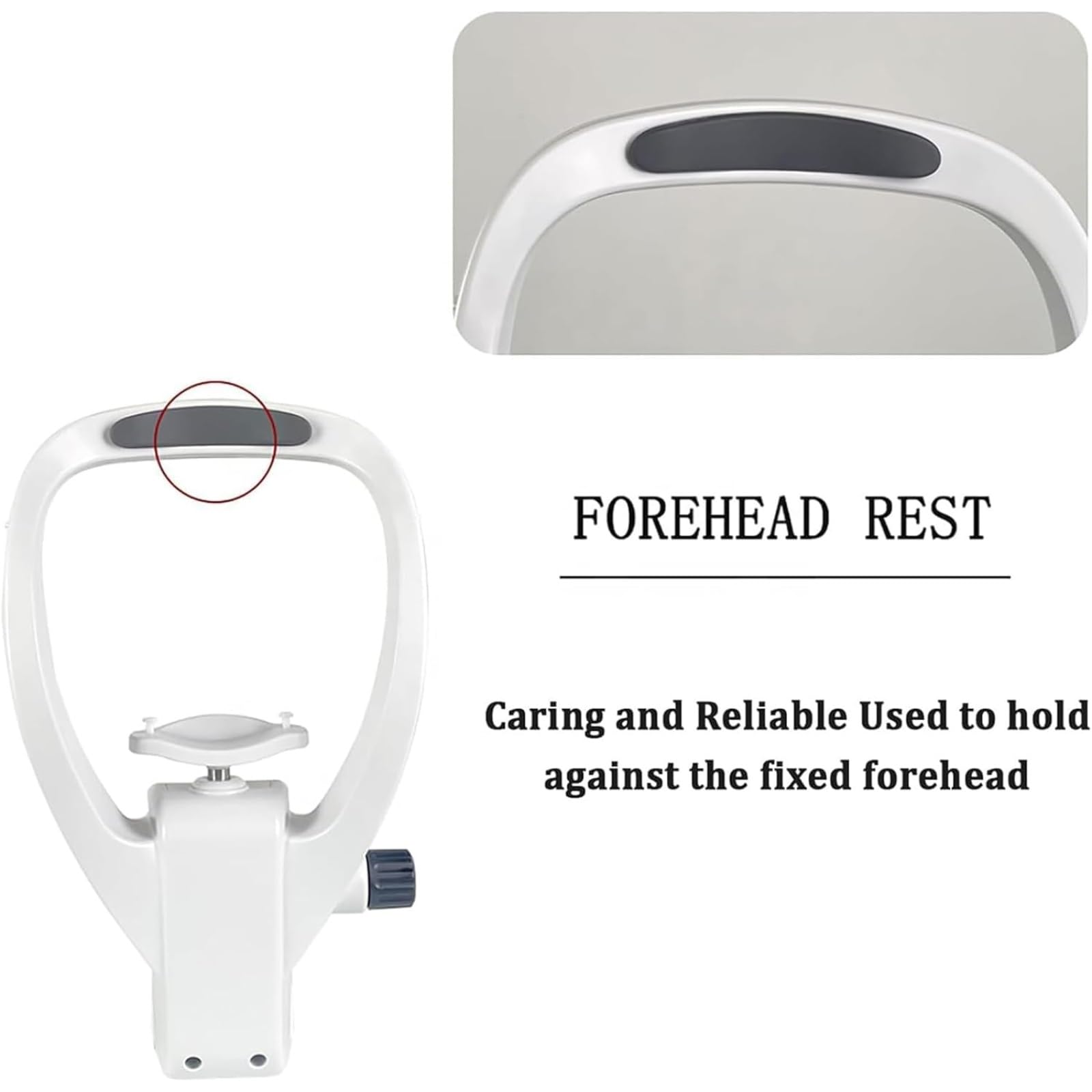 Chin Rest Forehead Support Optical Instrument, Lifting Forehead Support Chin Rest Optometry Accessories, with Headrest/Chin Rest/Lift Knob, Adjustable Bracket