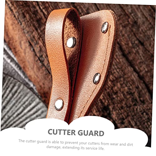 GREENADSCAPE 2pcs Cutter Protective Cover Kitchen Supply Cutter Supply Kitchen Guard Protector Portable Cutter Cover Cutter Sleeve Butcher Sleeve Convenient Cutter Guard Light Brown Leather