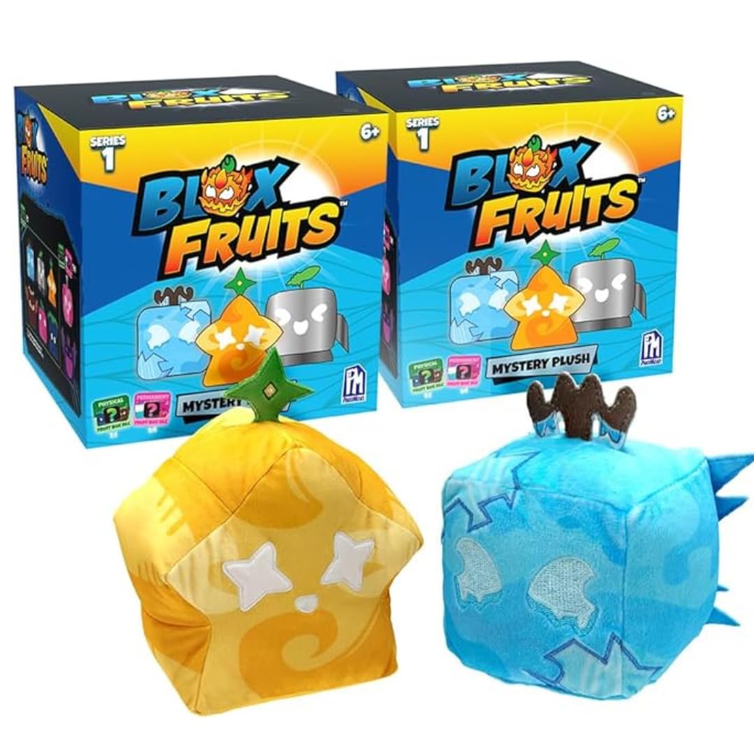 Sunday Sunshine BLOX Fruits - 2-Pack Mystery Fruit Collectible Plush (4" Tall, Series 1) Each Includes DLC