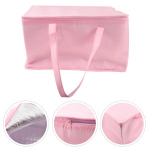 LABRIMP Cake Insulation Bag Deliveries Portable Food Insulated Bag Takeout Door Cake Insulated Bag with Handle Insulated Food Bag Cake Packaging Insulated Bag Pink Non-woven Bags