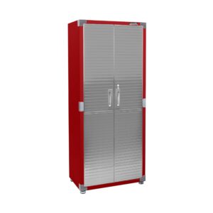 seville classics ultrahd solid steel lockable metal storage cabinet locker organizer, w/adjustable shelves for garage, warehouse, office, classroom, red, 30" w x 18" d x 72" h