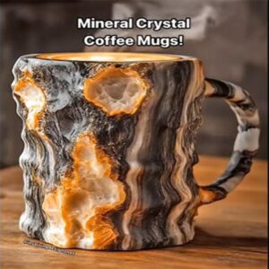 YHAXP Mineral Crystal Coffee Mugs, 8 Colors Crystal Mineral Coffee Mugs, Natural Mineral Crystal Coffee Mugs, New Mineral Crystal Coffee Mugs, Real Mineral Crystal Coffee Mugs 400ml (1pcs A)