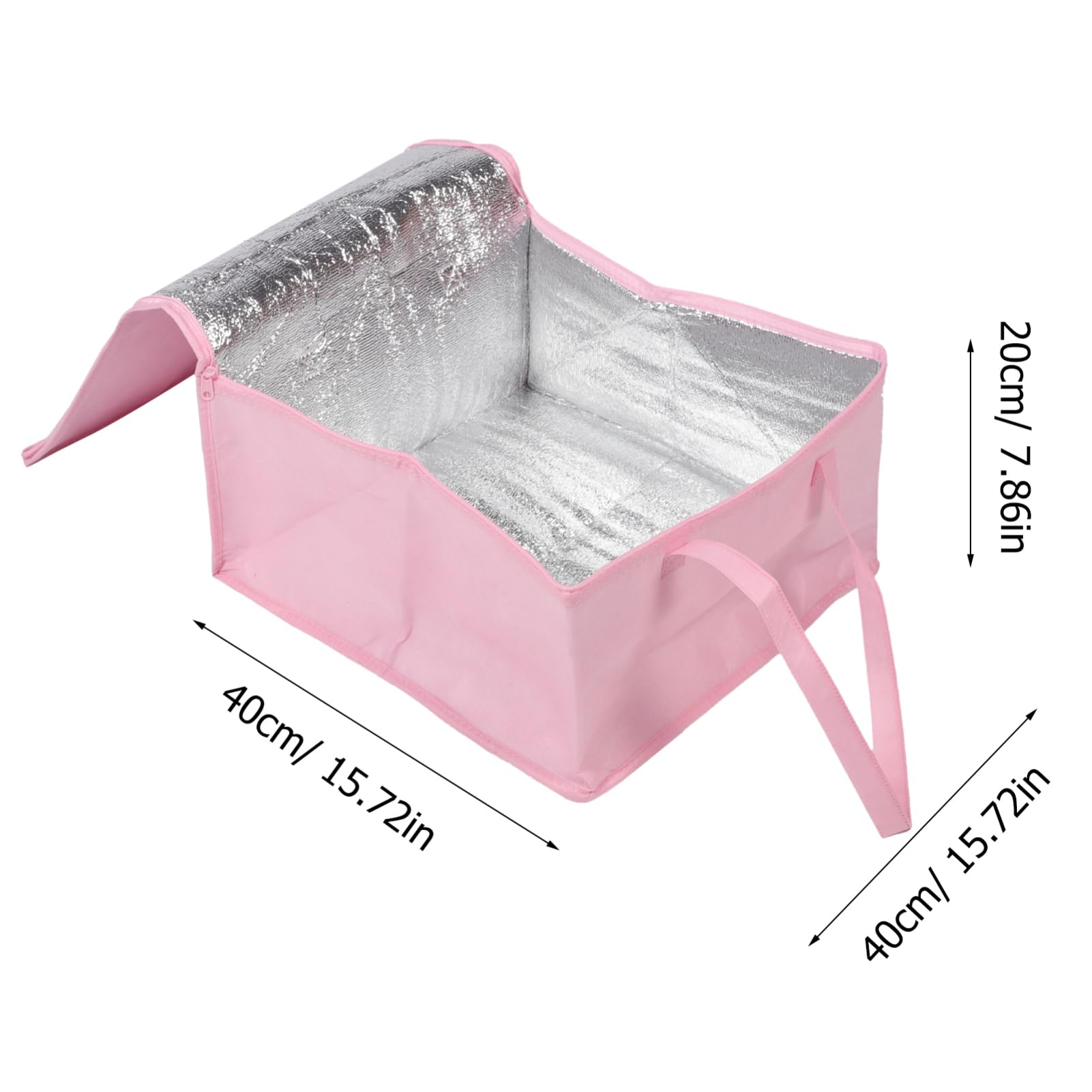 LABRIMP Cake Insulation Bag Deliveries Portable Food Insulated Bag Takeout Door Cake Insulated Bag with Handle Insulated Food Bag Cake Packaging Insulated Bag Pink Non-woven Bags