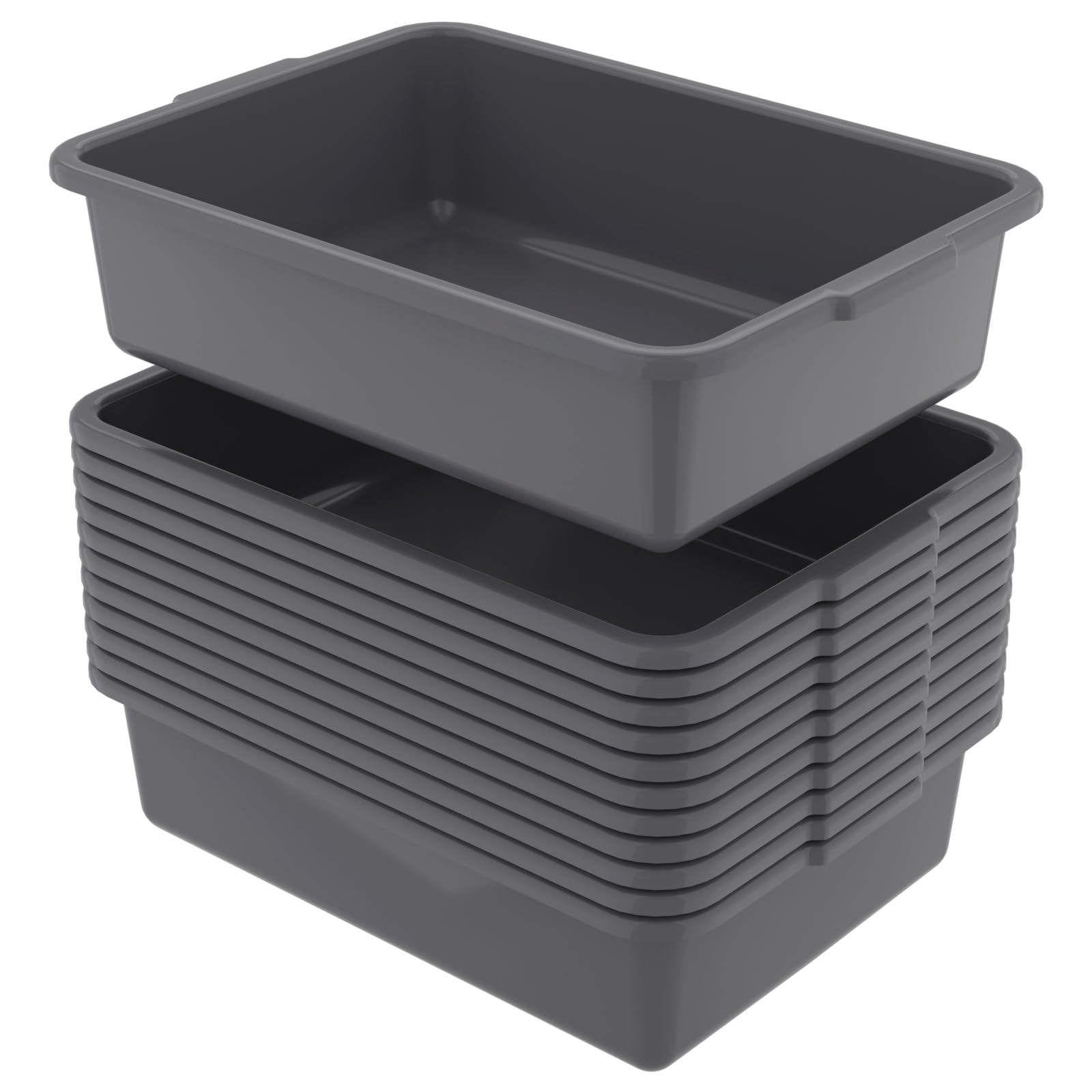 Gainhope 12 Packs Plastic Bus Tubs, 15 L Restaurant Commercial Bus Box