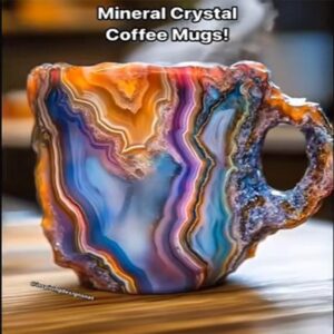 YHAXP Mineral Crystal Coffee Mugs, 8 Colors Crystal Mineral Coffee Mugs, Natural Mineral Crystal Coffee Mugs, New Mineral Crystal Coffee Mugs, Real Mineral Crystal Coffee Mugs 400ml (1pcs A)