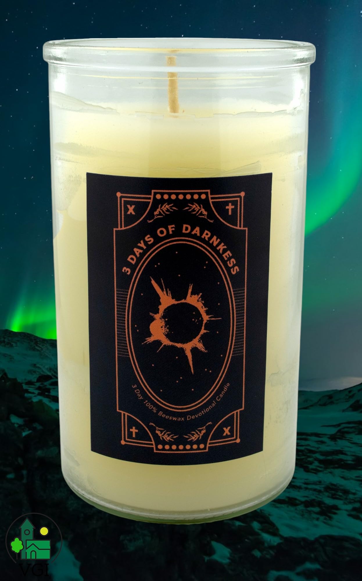 3 Days of Darkness Vigil Candle with preparation instructions | 72-hour candle | Pure 100% Beeswax candle | Votive Candle in Glass for Safety | Catholic Spirituality Candle | Made in the USA