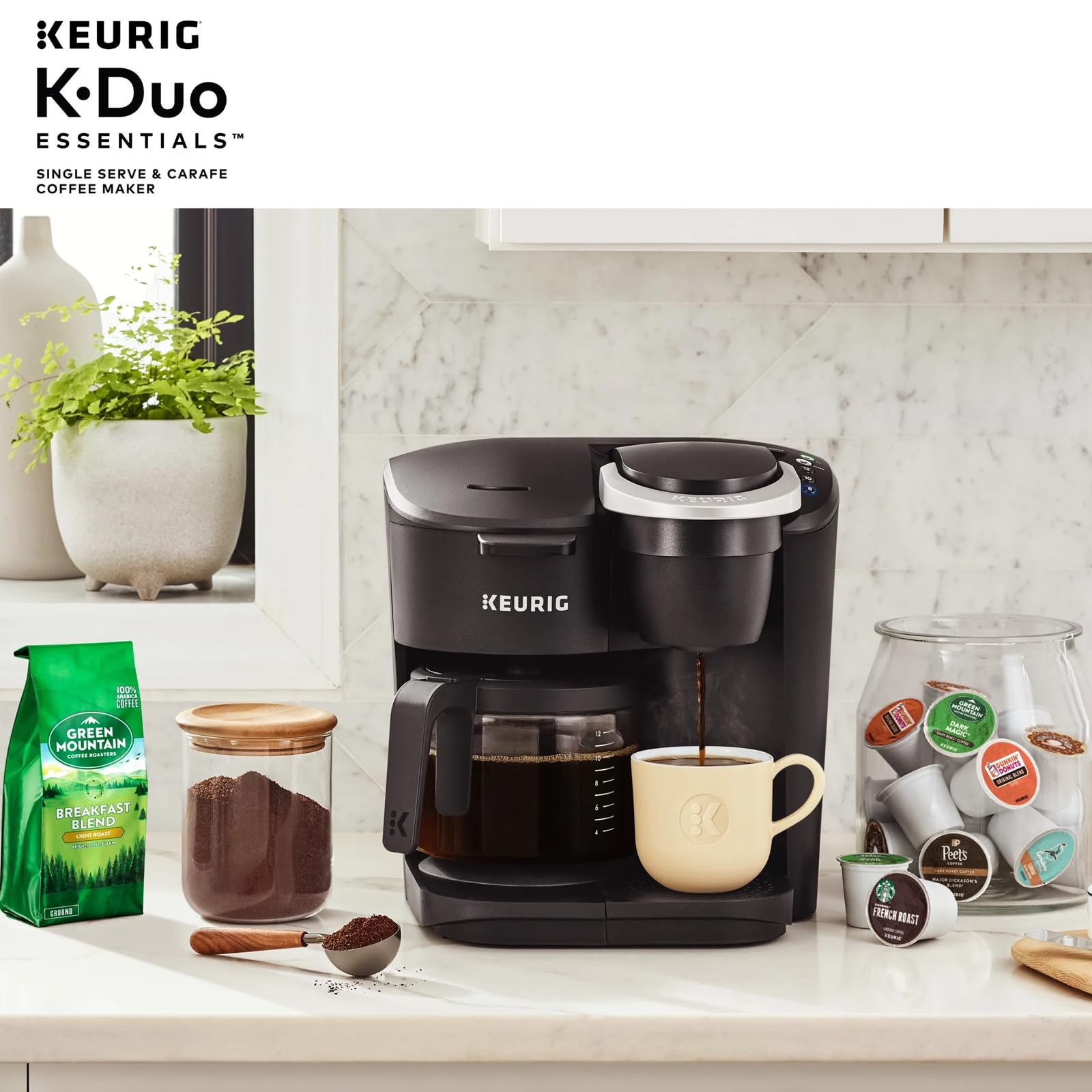 Keurig duo coffee maker, Essentials Black Single-Serve K-Cup Pod Coffee Maker, Black