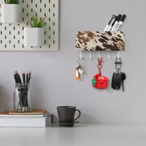 HKMNTGD Key Hooks for Wall, Key Rack Wall Mount Cow Printed Printed Key Hanger Key Holder Key Rack Organizer for Wall for Entryway Front Door Hallway Office