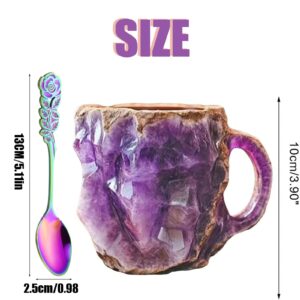 Dagale Mineral Crystal Coffee Mugs, Mineral Crystal Coffee Mug, Crystal Mineral Coffee Mugs, Natural Mineral Crystal Coffee Mugs, Crystal Coffee Mugs, Crystal Mugs for Coffee (Rainbow)