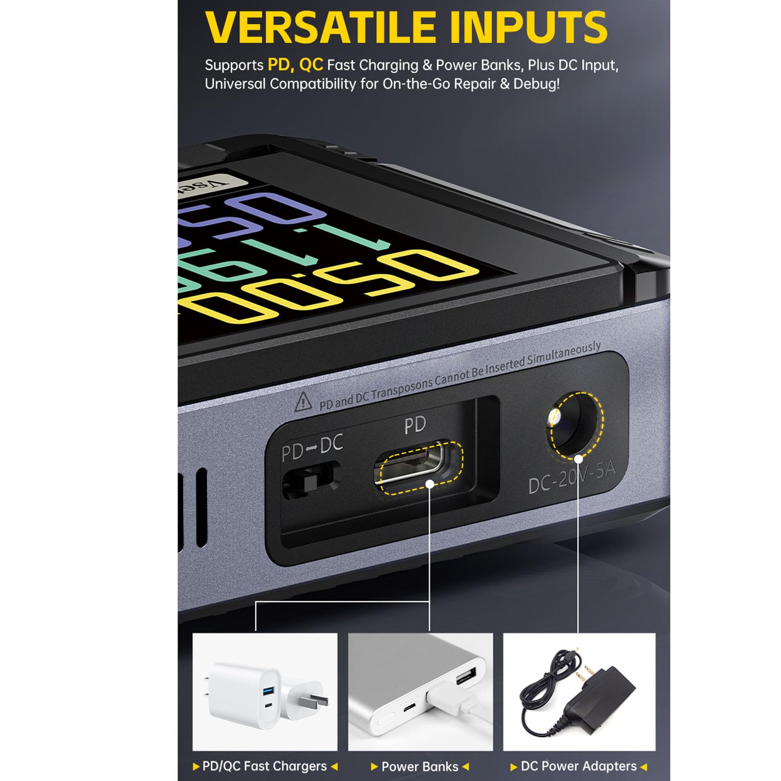 Fockety DC Power Supply Variable, DPS 150 CNC CNC DC Power Supply 30V 5A 150W Digital Display Portable DC Regulated Power Supply for Experimental Research, Production Testing