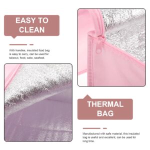 LABRIMP Cake Insulation Bag Deliveries Portable Food Insulated Bag Takeout Door Cake Insulated Bag with Handle Insulated Food Bag Cake Packaging Insulated Bag Pink Non-woven Bags