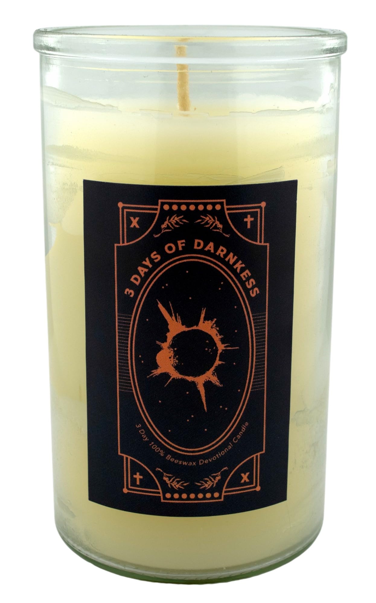 3 Days of Darkness Vigil Candle with preparation instructions | 72-hour candle | Pure 100% Beeswax candle | Votive Candle in Glass for Safety | Catholic Spirituality Candle | Made in the USA