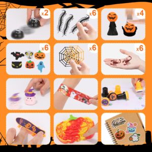 200Pcs Premium Halloween Party Favors for Kids Bulk, Halloween Trick or Treat Toys, Halloween Goodie Bag Stuffers, Halloween Treats Non Candy