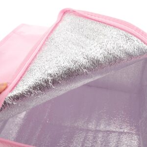 LABRIMP Cake Insulation Bag Deliveries Portable Food Insulated Bag Takeout Door Cake Insulated Bag with Handle Insulated Food Bag Cake Packaging Insulated Bag Pink Non-woven Bags