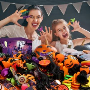 200Pcs Premium Halloween Party Favors for Kids Bulk, Halloween Trick or Treat Toys, Halloween Goodie Bag Stuffers, Halloween Treats Non Candy