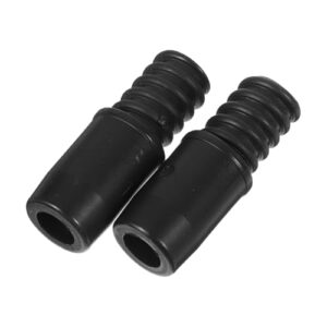 Outanaya 4 Pcs Broom Handle Threaded Tip Black Plastic Extension Pole Attachment an Fittings Handle Tips for Poles